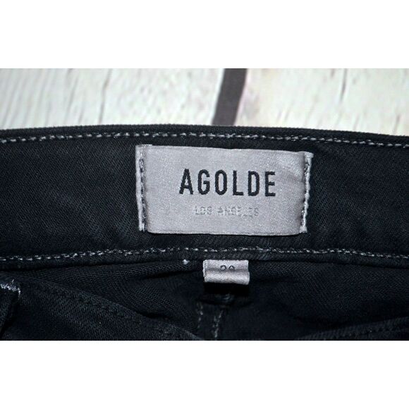 AGOLDE Women's Toni Mid Rise Straight Jeans SIZE 28 Black - Picture 7 of 8